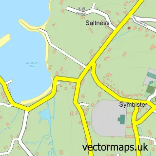 Street map sample of Symbister, Shetland