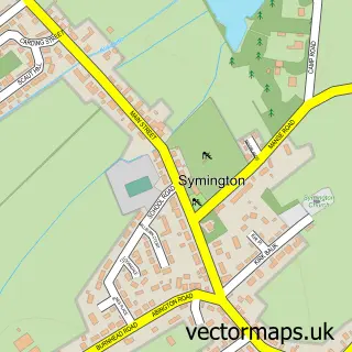 Street map sample of Symington, Lanarkshire