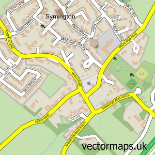 Street map sample of Symington, Ayrshire and Arran