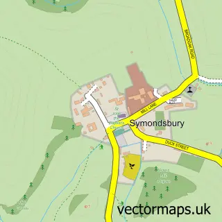 Street map sample of Symondsbury, Dorset