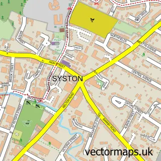 Street map sample of Syston, Leicestershire