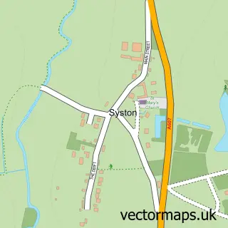 Street map sample of Syston, Lincolnshire