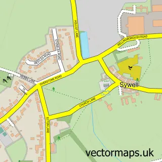 Street map sample of Sywell, Northamptonshire