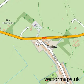 Street map sample of Tadlow, Cambridgeshire