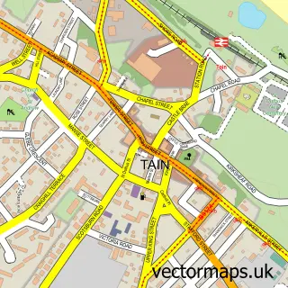 Street map sample of Tain, Ross and Cromarty