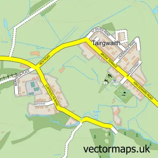 Street map sample of Tairgwaith, West Glamorgan