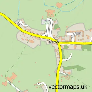 Street map sample of Talaton, Devon