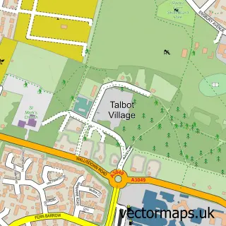 Street map sample of Talbot Village, Dorset