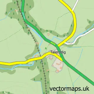 Street map sample of Talerddig, Powys