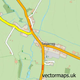 Street map sample of Talgarreg, Dyfed