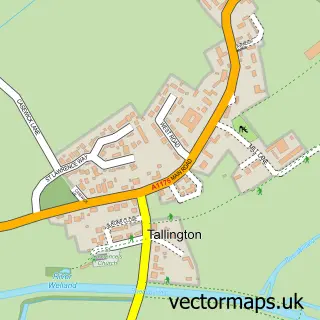 Street map sample of Tallington, Lincolnshire