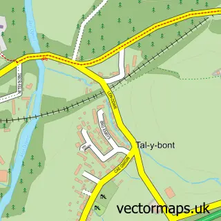 Street map sample of Tal-y-bont, Gwynedd