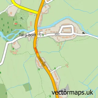 Street map sample of Tal-y-bont, Clwyd