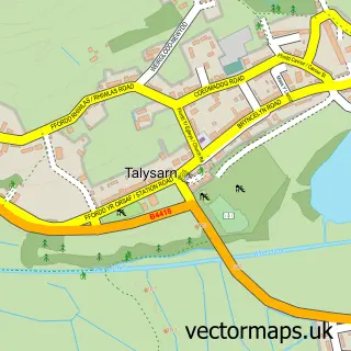 Street map sample of Tal-y-sarn, Gwynedd