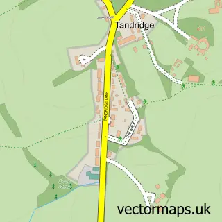 Street map sample of Tandridge, Surrey