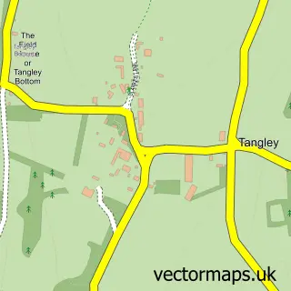 Street map sample of Tangley, Hampshire