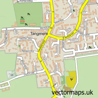 Street map sample of Tangmere, West Sussex