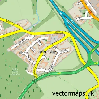 Street map sample of Tankersley, South Yorkshire