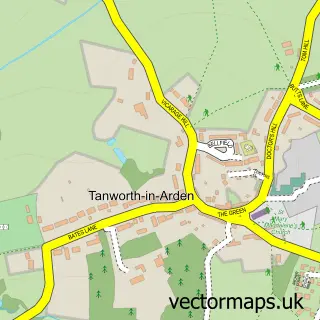 Street map sample of Tanworth-in-Arden, Warwickshire
