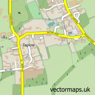 Street map sample of Taplow, Buckinghamshire