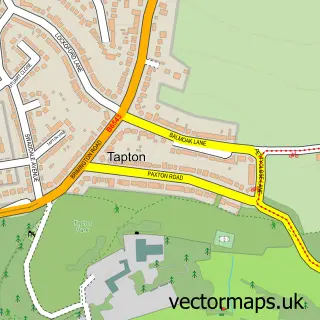 Street map sample of Tapton, Derbyshire