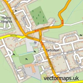 Street map sample of Tarbolton, Ayrshire and Arran