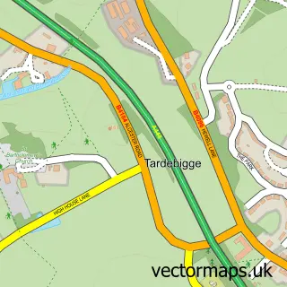 Street map sample of Tardebigge, Worcestershire