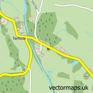 Street map sample of Tarfside, Angus