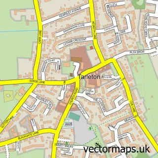 Street map sample of Tarleton, Lancashire