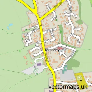 Street map sample of Tarporley, Cheshire