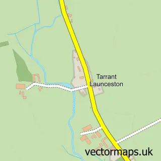Street map sample of Tarrant Launceston, Dorset