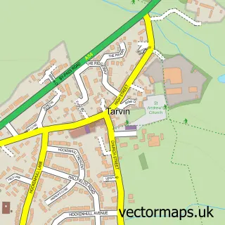 Street map sample of Tarvin, Cheshire