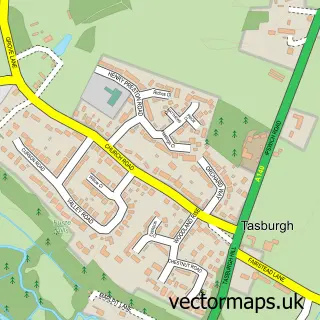Street map sample of Tasburgh, Norfolk