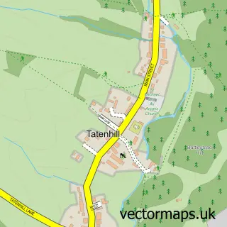 Street map sample of Tatenhill, Staffordshire