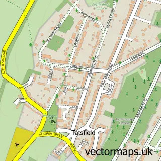 Street map sample of Tatsfield, Surrey