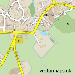 Street map sample of Tattenhall, Cheshire