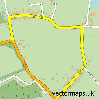 Street map sample of Tattershall Thorpe, Lincolnshire