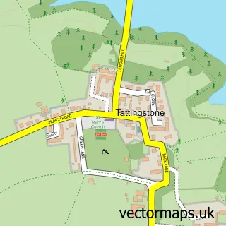 Street map sample of Tattingstone, Suffolk