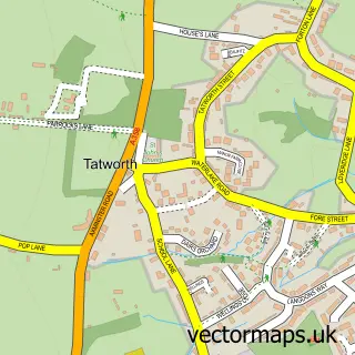 Street map sample of Tatworth, Somerset