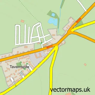 Street map sample of Tavernspite, Dyfed