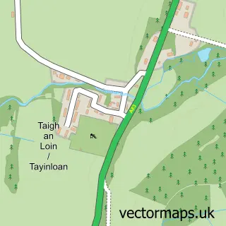 Street map sample of Tayinloan, Argyll and Bute