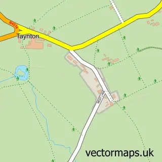 Street map sample of Taynton, Gloucestershire