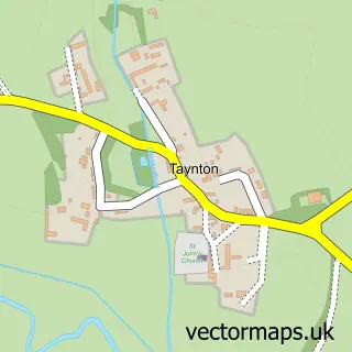 Street map sample of Taynton, Oxfordshire