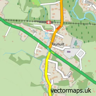 Street map sample of Taynuilt, Argyll and Bute