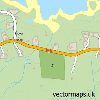 Street map sample of Tàbost, Western Isles