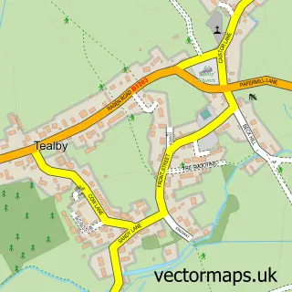 Street map sample of Tealby, Lincolnshire