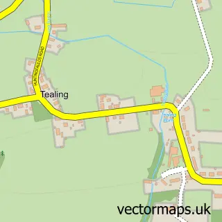 Street map sample of Tealing, Angus