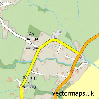 Street map sample of Teang, Ross and Cromarty