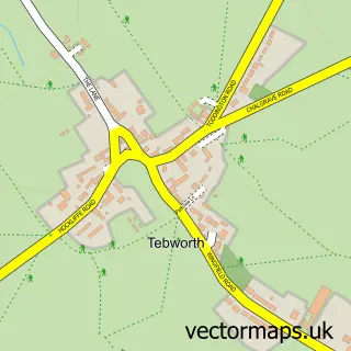 Street map sample of Tebworth, Bedfordshire