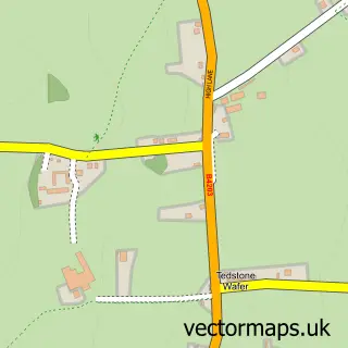 Street map sample of Tedstone Wafre, Herefordshire